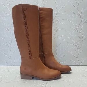 New Lucky Brand Carrima Knee High Brown Riding Boots Size 7.5 M / 38 For Women